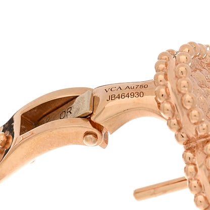 Van Cleef & Arpels 18K Rose Gold Vintage Alhambra Earrings 4 of 5