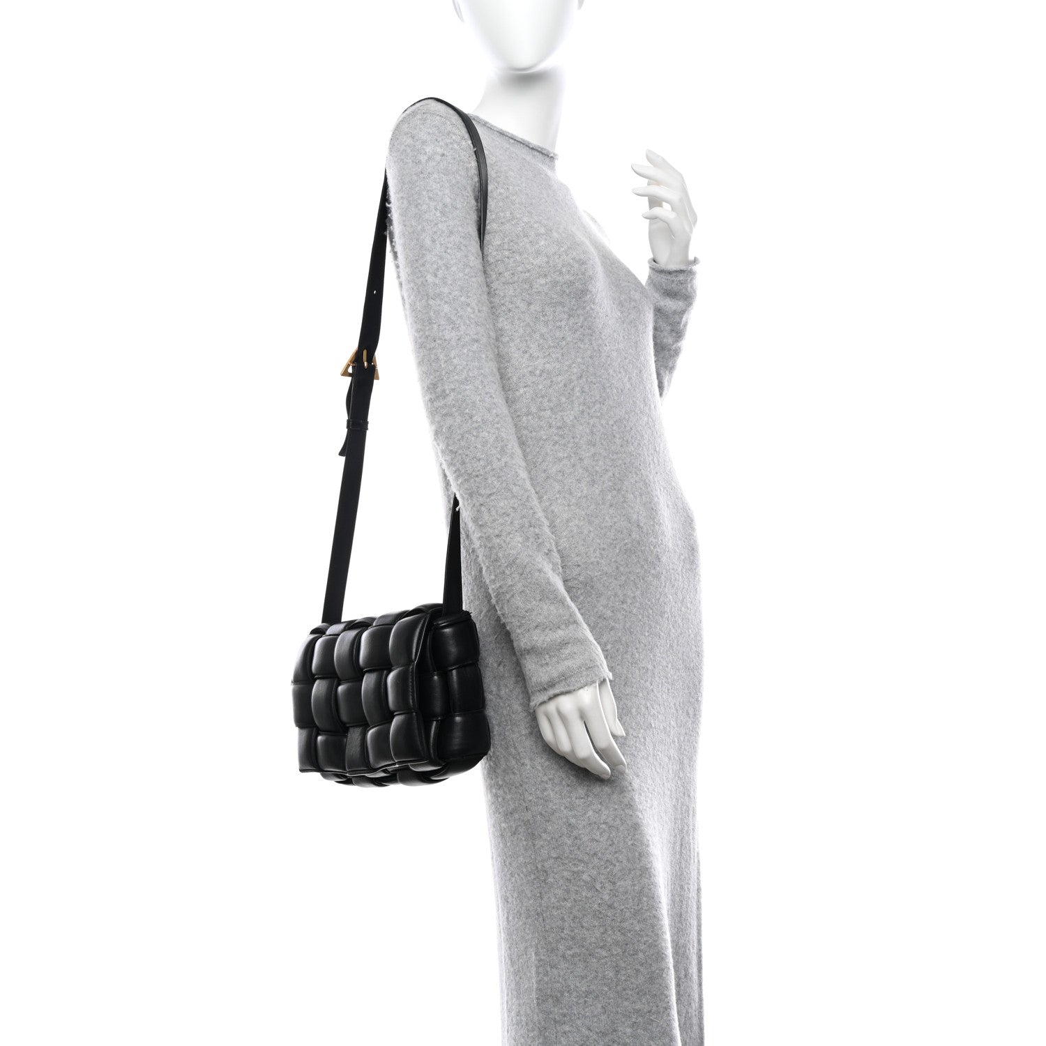 Bottega Veneta BOTTEGA VENETA Nappa Maxi Intreccio Padded Cassette Crossbody Bag Black 2 of 14