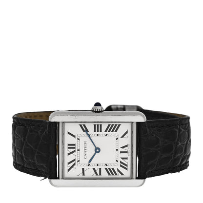 Cartier Stainless Steel Alligator 27mm Tank Solo Quartz Watch 2 of 4