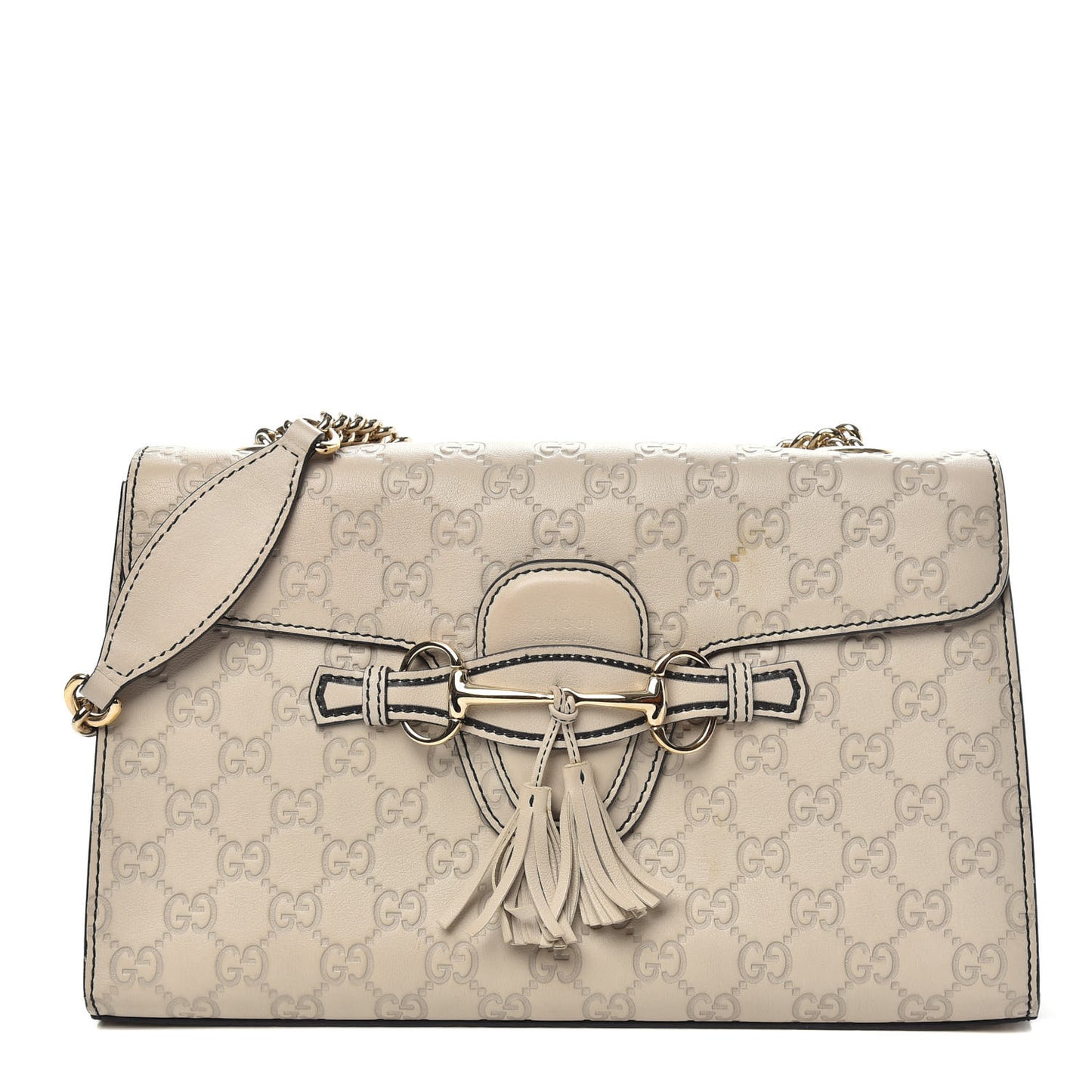 Guccissima Signature Medium Emily Chain Shoulder Bag Mystic White