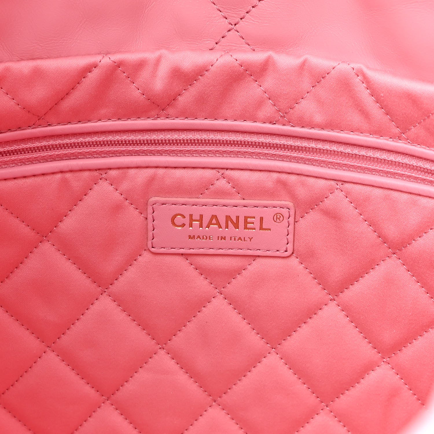 Chanel Shiny Calfskin Quilted Chanel 22 Drawstring Bag Light Pink 7 of 10
