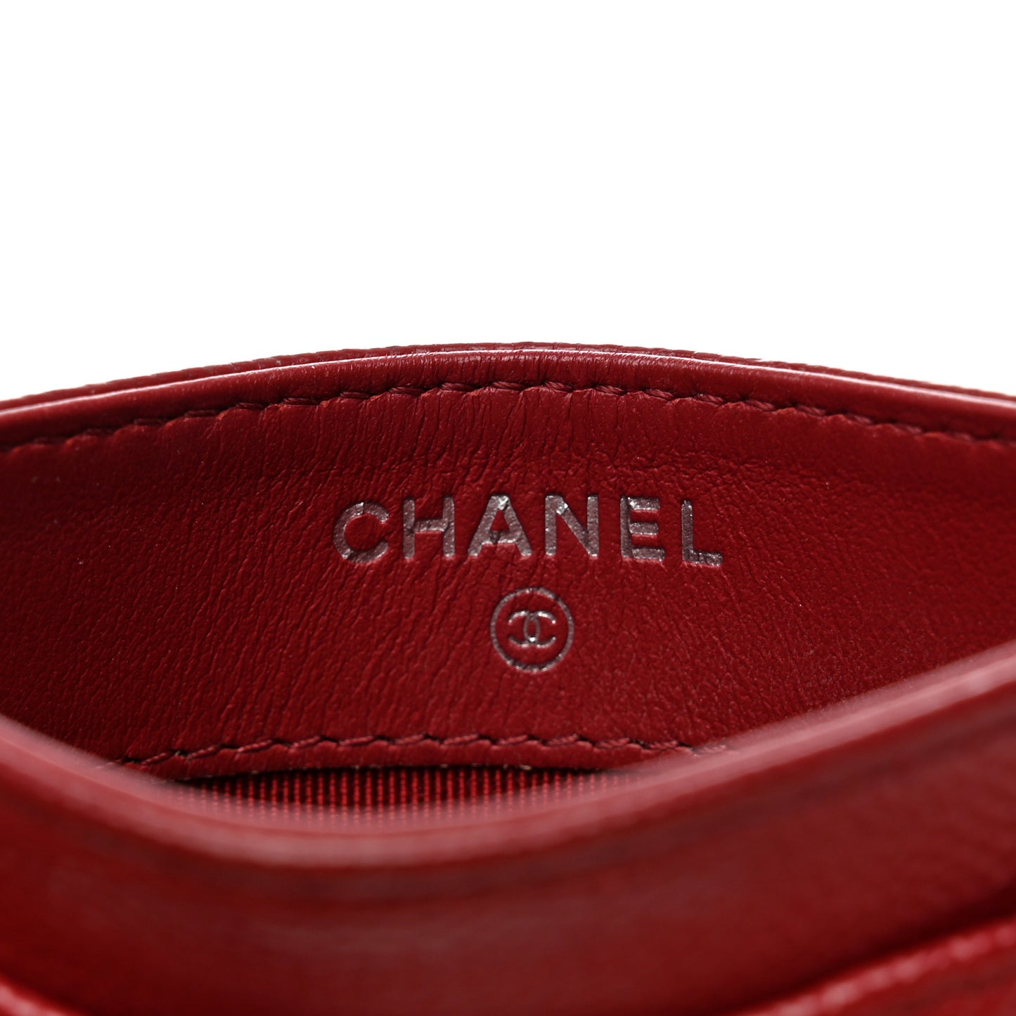 Caviar Quilted Card Holder Red
