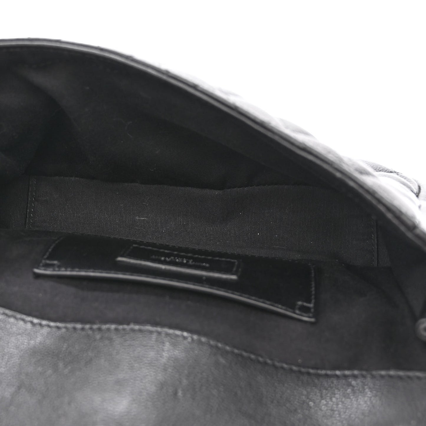 Sheepskin Tri-Quilt Monogram Medium College Bag Black