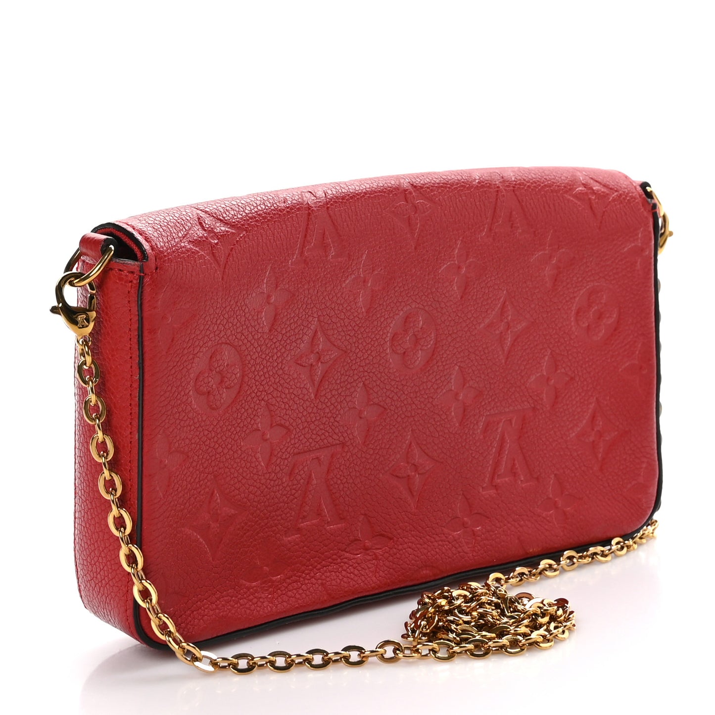 LOUIS VUITTON Empreinte Pochette Felicie Chain Wallet Scarlet