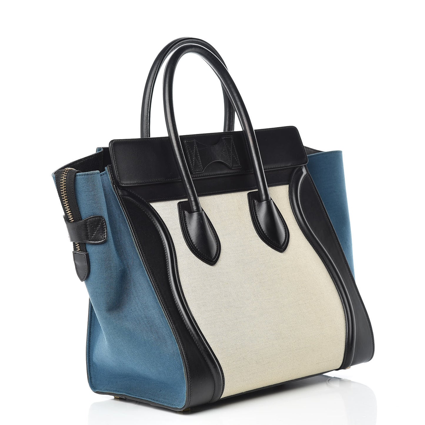 Canvas Smooth Calfskin Mini Tri-Color Luggage Royal