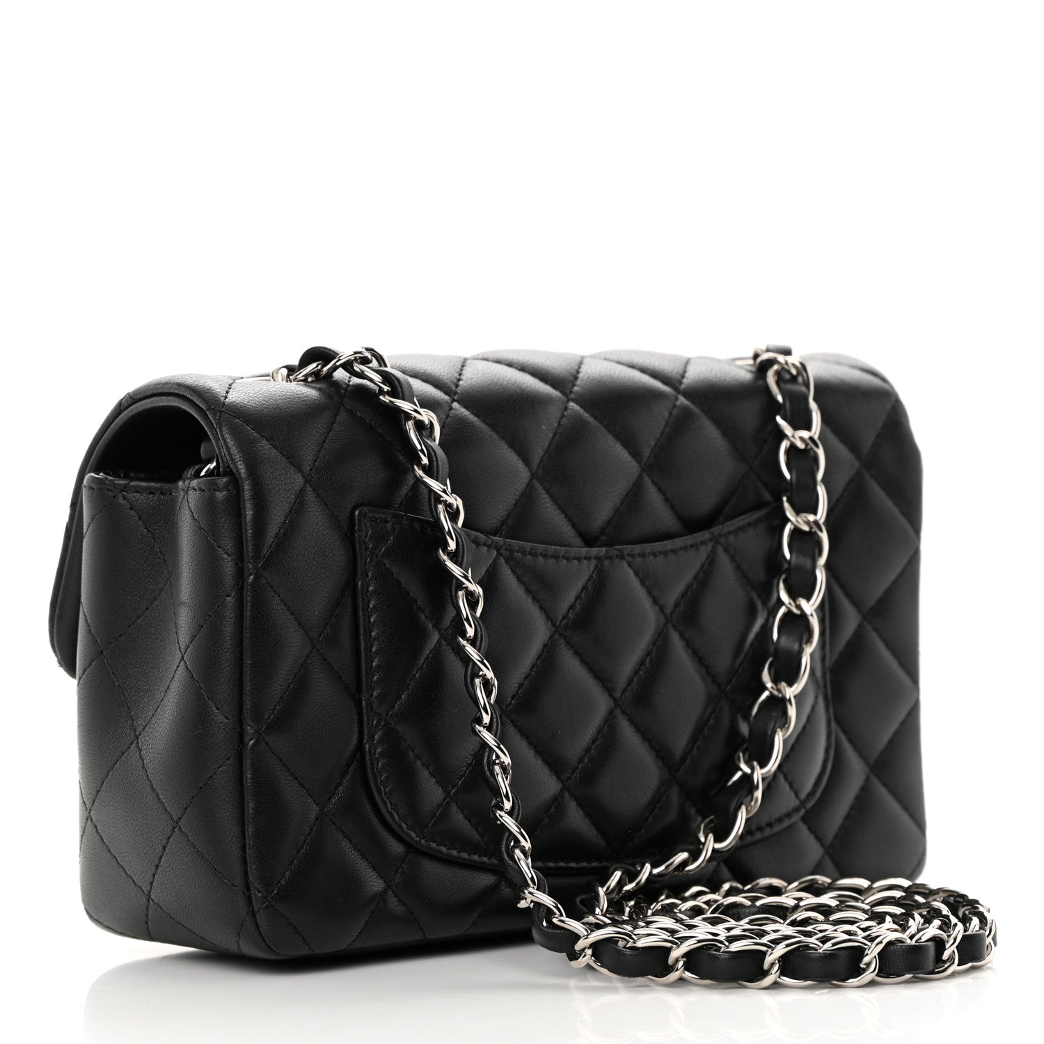 Chanel Lambskin Quilted Mini Rectangular Flap Black 3 of 13
