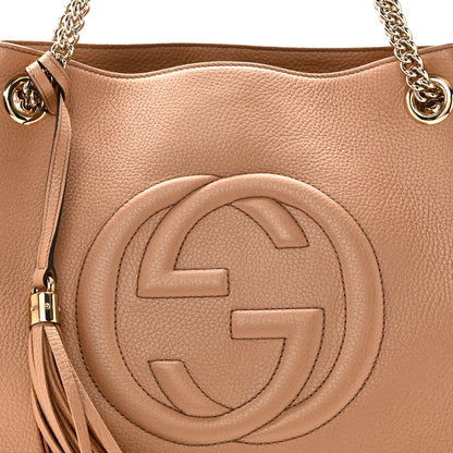 Gucci Pebbled Calfskin Medium Soho Chain Shoulder Bag Camelia 8 of 10