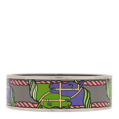 Hermes Enamel Printed Quadrige Wide Bracelet 70 3 of 4