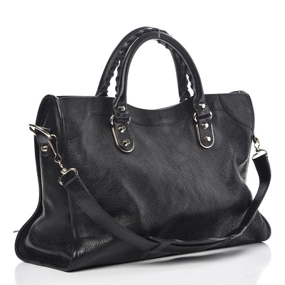 Balenciaga Chevre Gold Metallic Edge Hardware City Black 4 of 8