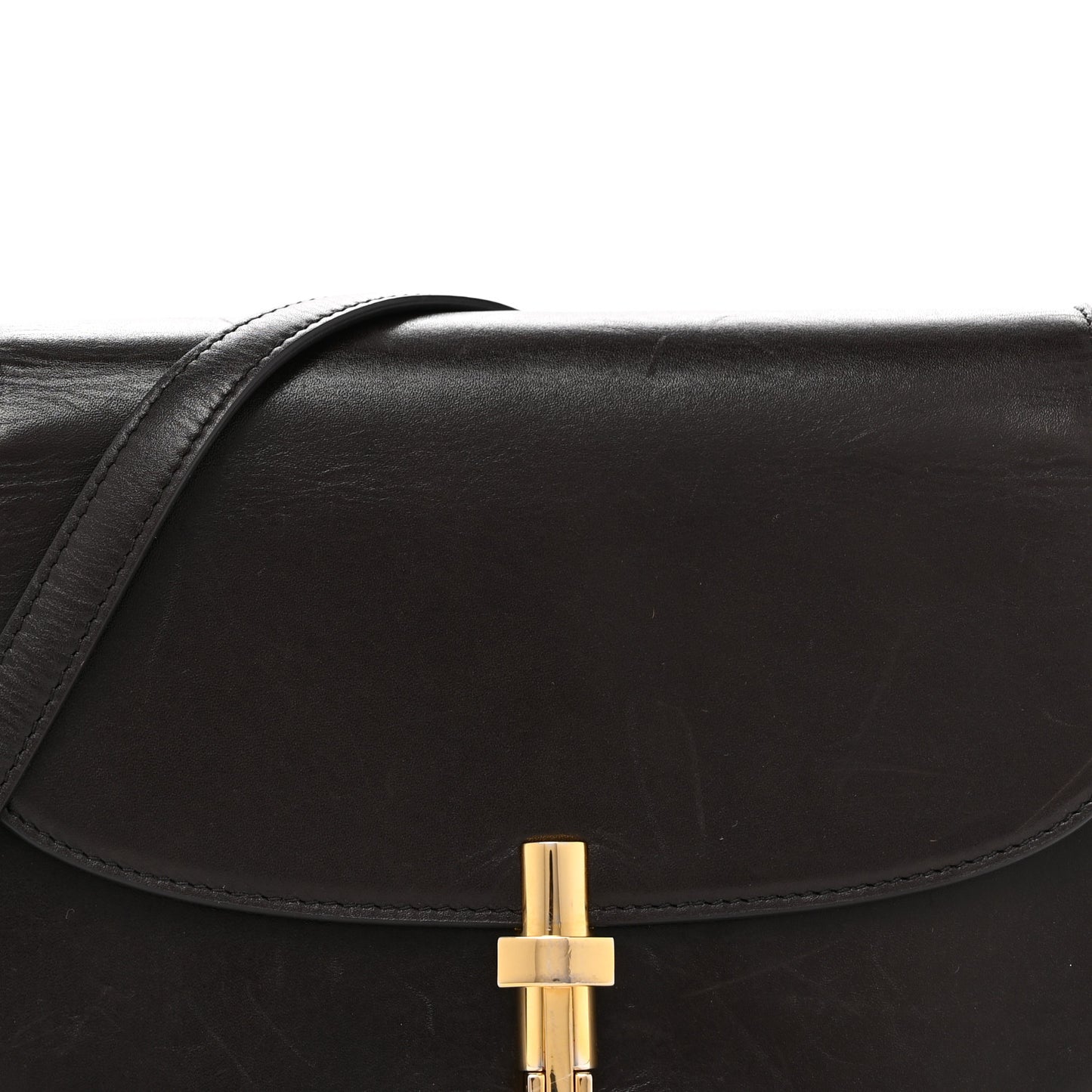 Sleek Calfskin The Sofia 8.75 Crossbody Dark Brown