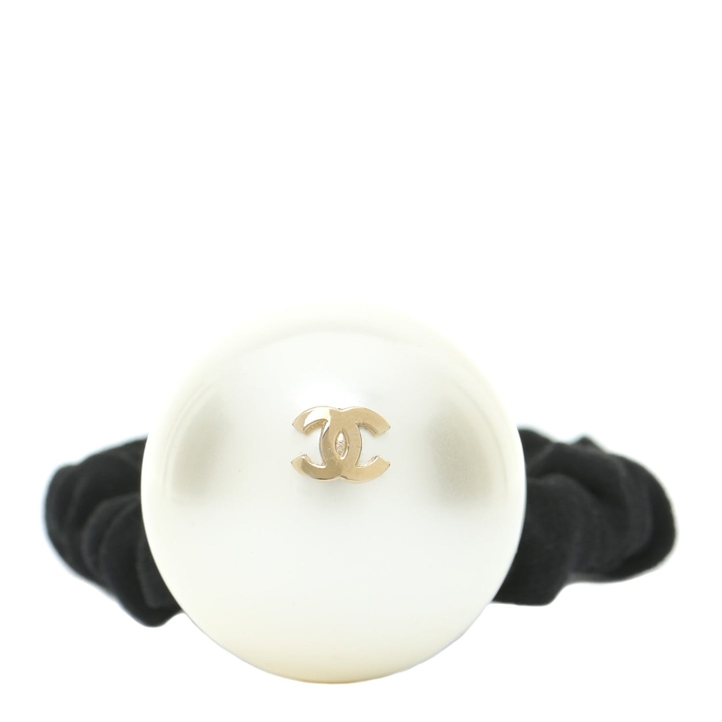 Pearl CC Hair Tie Black Gold Pearly White