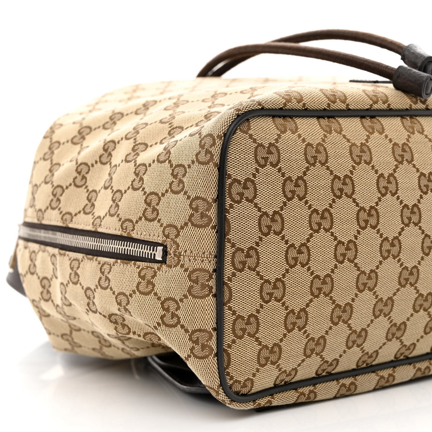 Monogram Dollar Calfskin O Drawstring Backpack Beige Ebony Testa di Moro Dark Chocolate