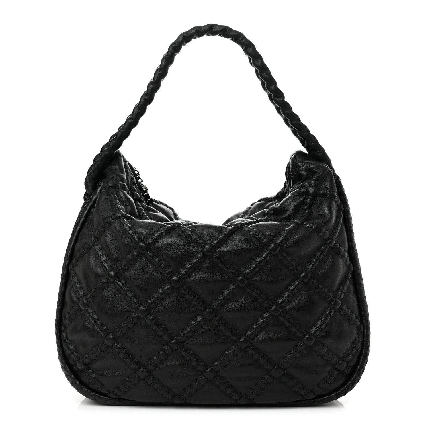 Chanel Quilted Lambskin Hidden Chain Hobo Black 1 of 10