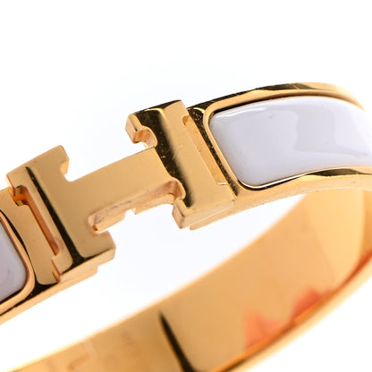 Hermes Enamel Narrow Clic Clac H Bracelet GM White 9 of 9