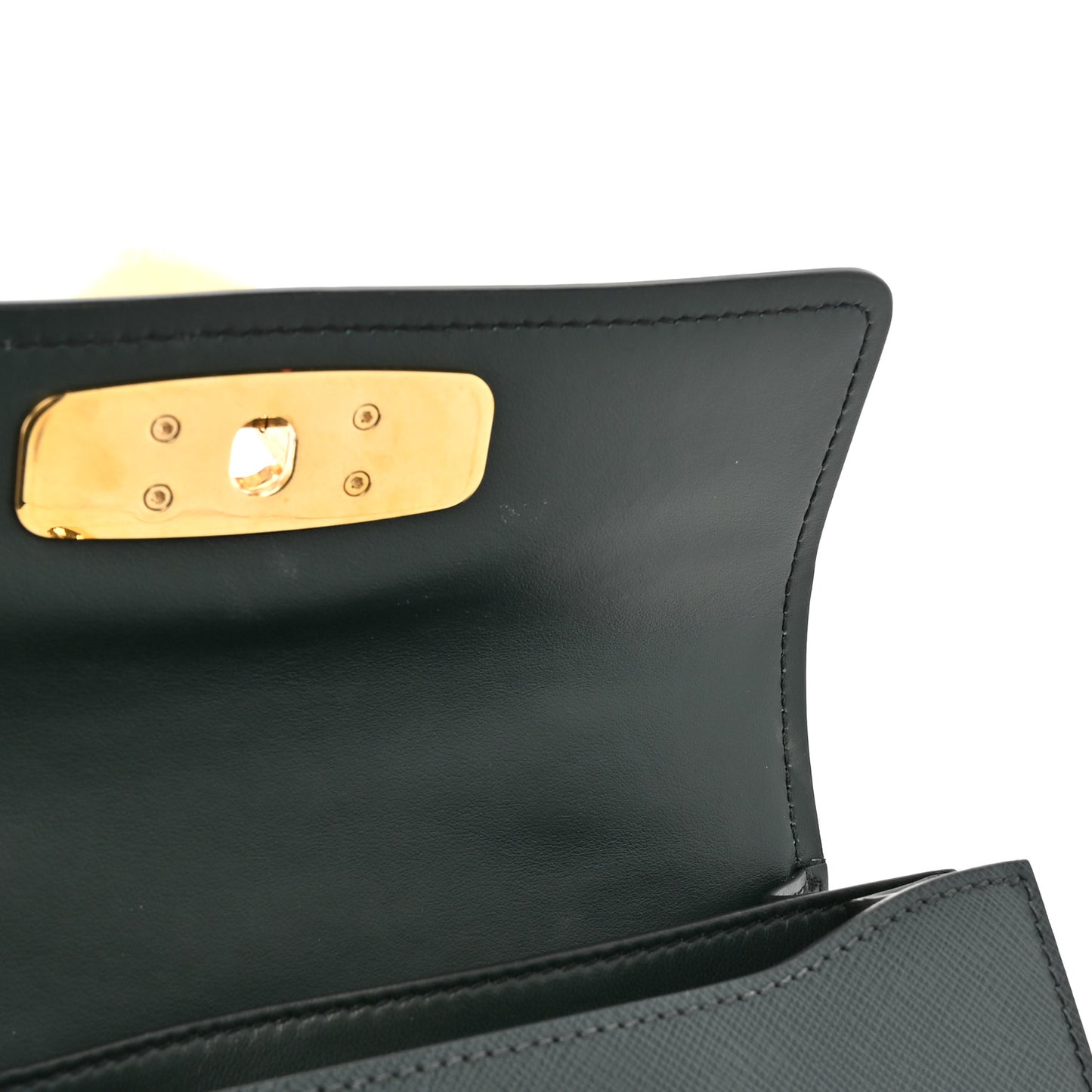 Saffiano Symbole Flap Shoulder Bag Smeraldo