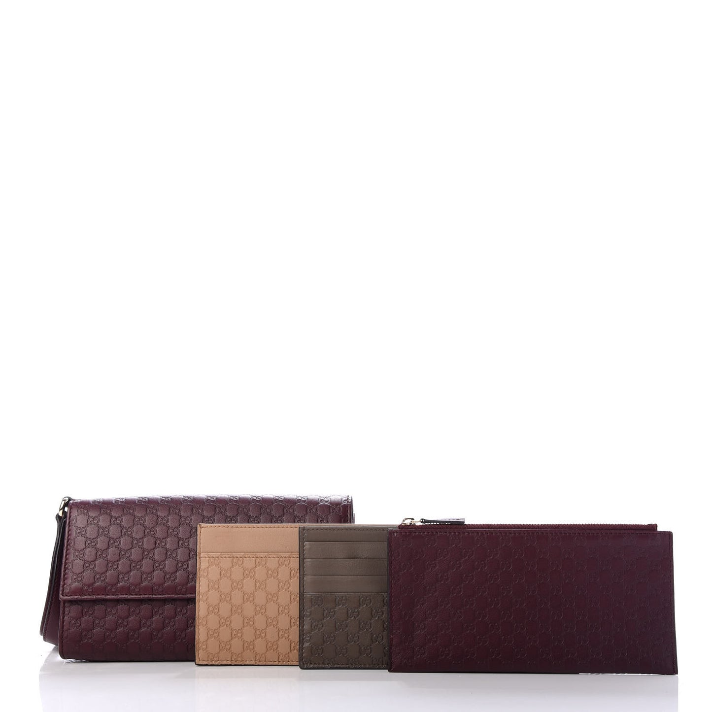 Microguccissima Travel Document Case Burgundy
