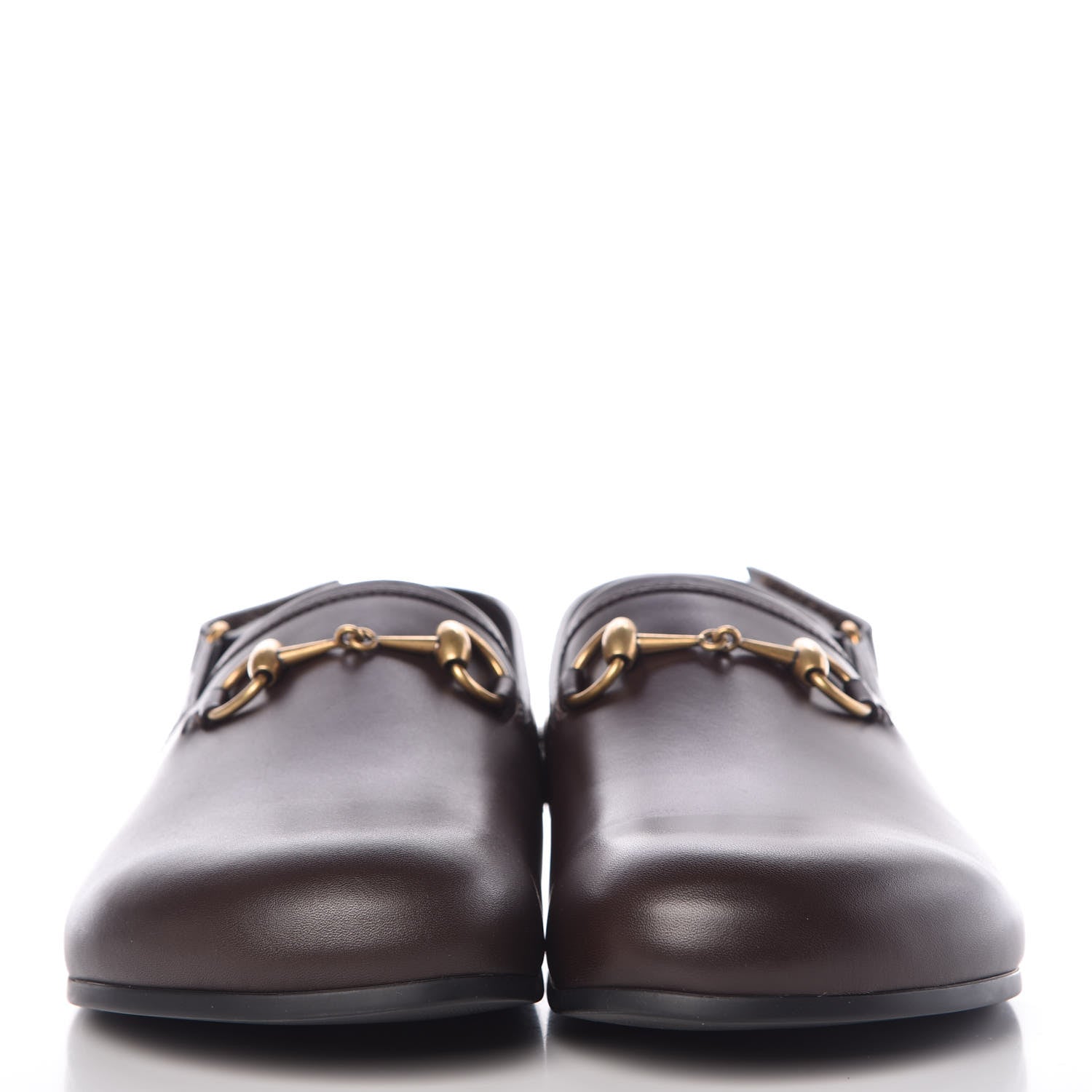 Gucci Calfskin Mens Horsebit River Slingback Slippers 9 Cocoa 2 of 10