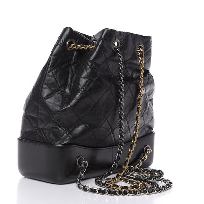 Chanel Aged Calfskin Quilted Small Gabrielle Backpack Black 3 of 11