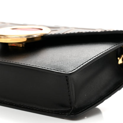 Fendi Vitello Liberty F is Fendi Bi-Color FF 1974 Embossed Envelope Belt Bag Maya Black 11 of 12