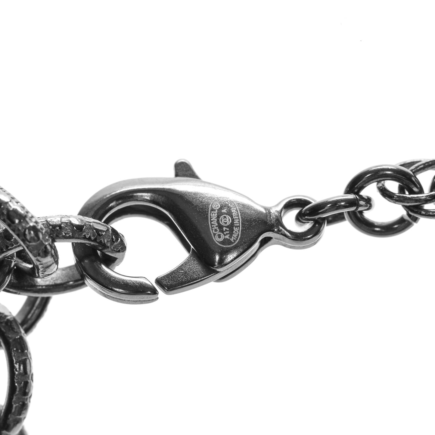 Ruthenium Pearl CC Short Necklace Dark Grey