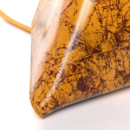 Bottega Veneta Spazzolato Calfskin Pyramid Bag Gold Marble 8 of 11