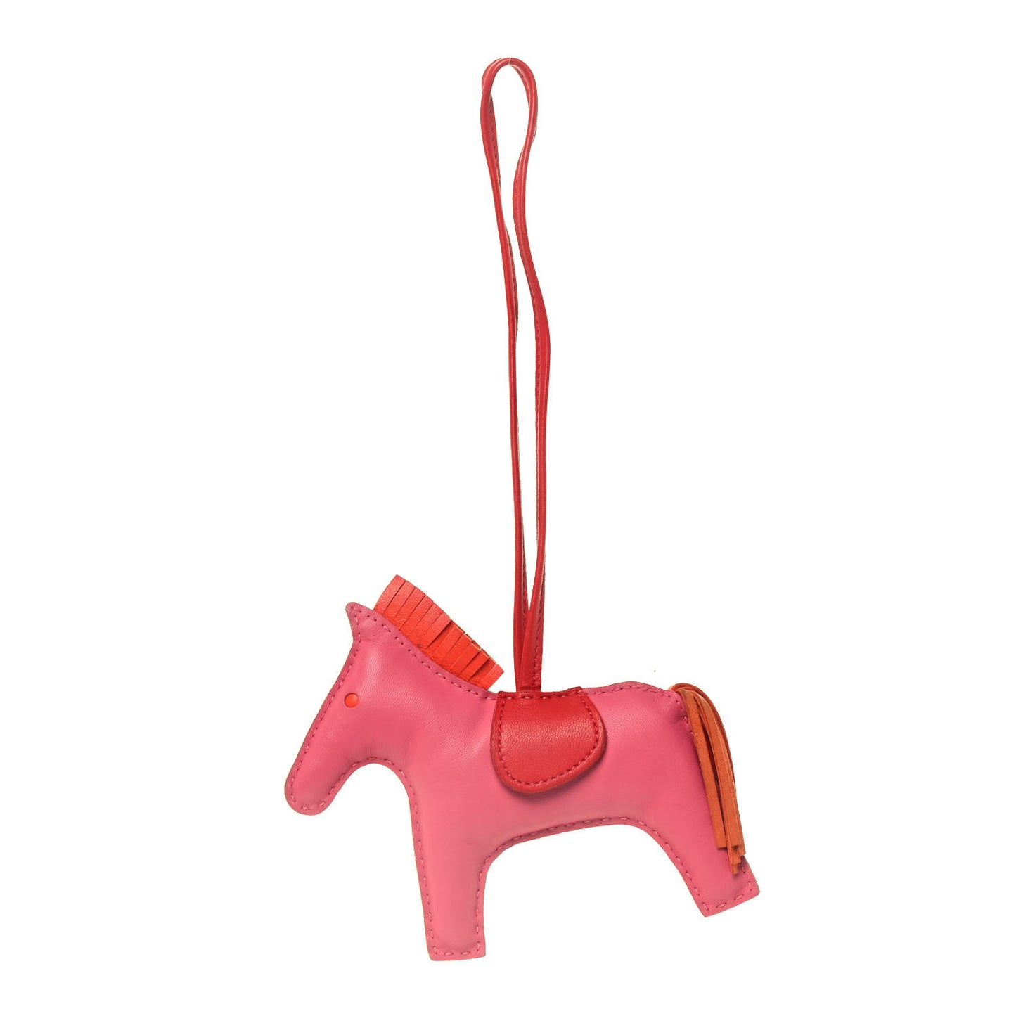 Milo Lambskin Grigri Rodeo Horse Bag Charm GM Rose Azalee Orange Poppy Rose Indien