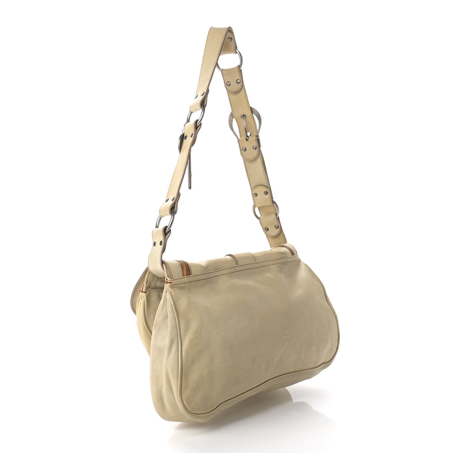 Christian Dior Calfskin Medium Gaucho Double Saddle Bag Ivory 2 of 14
