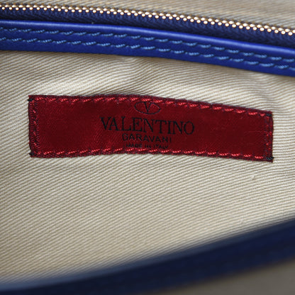 Valentino Garavani Calfskin Rockstud Frame Bag Blue 6 of 13