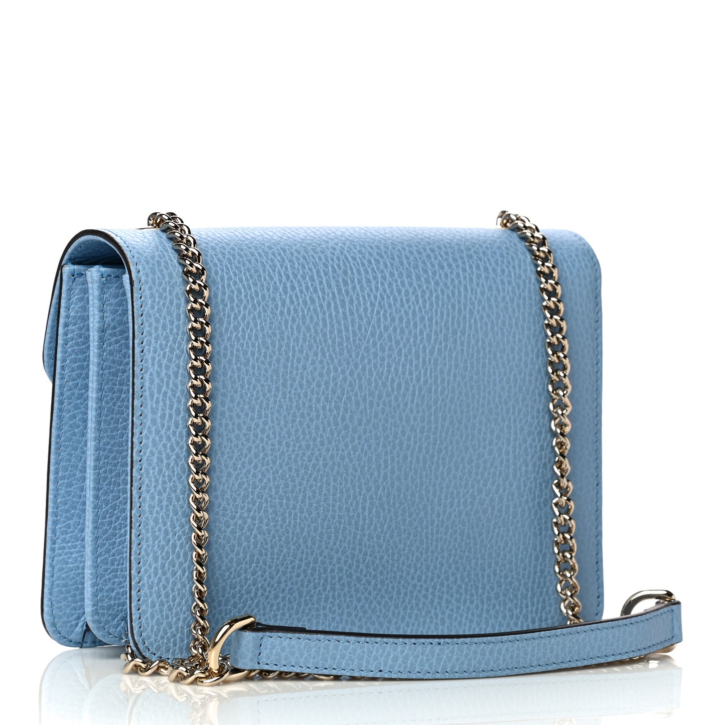 Dollar Calfskin Small Interlocking G Shoulder Bag Mineral Blue