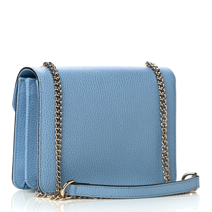 Gucci Dollar Calfskin Small Interlocking G Shoulder Bag Mineral Blue 3 of 14