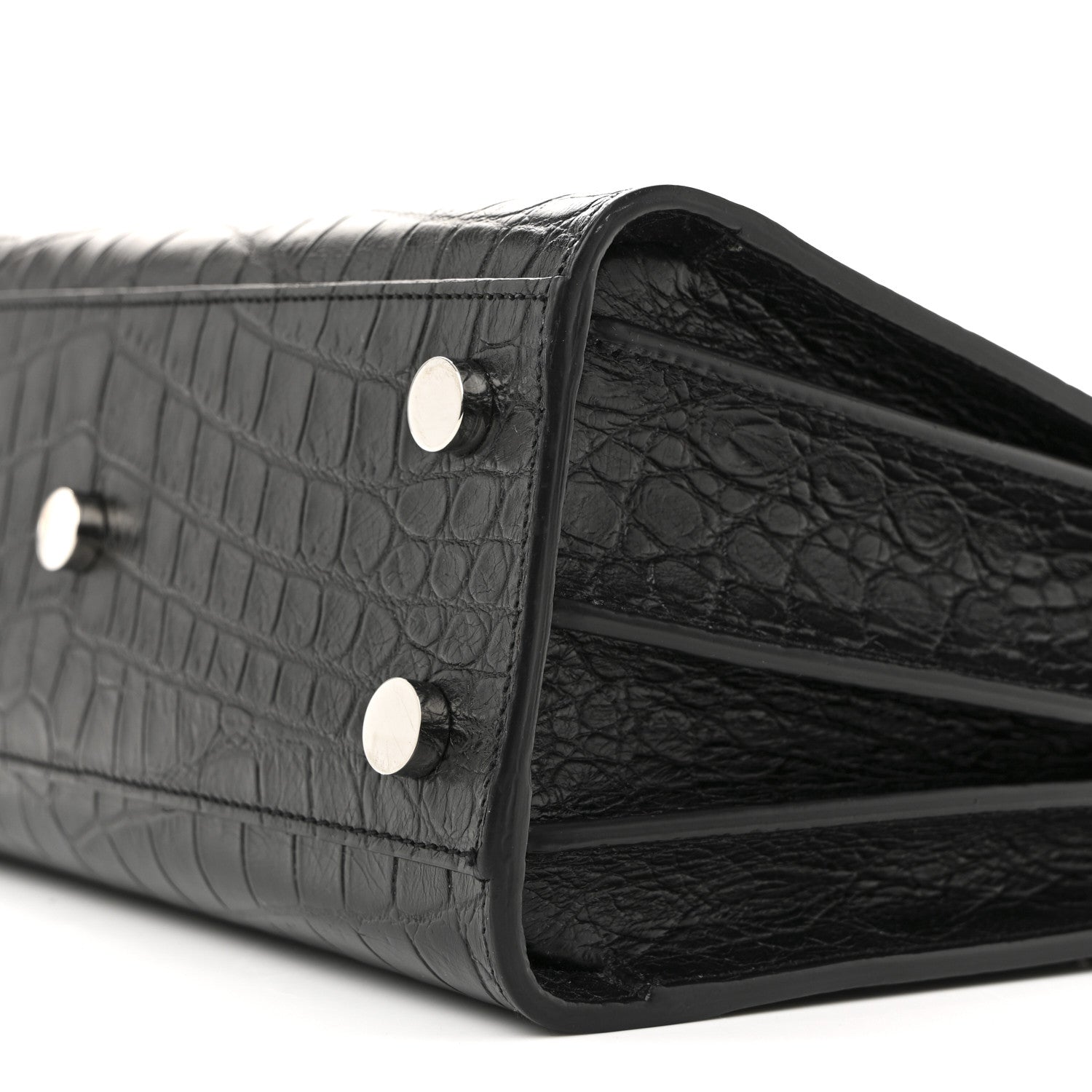 Saint Laurent Calfskin Crocodile Embossed Nano Sac De Jour Black 10 of 13