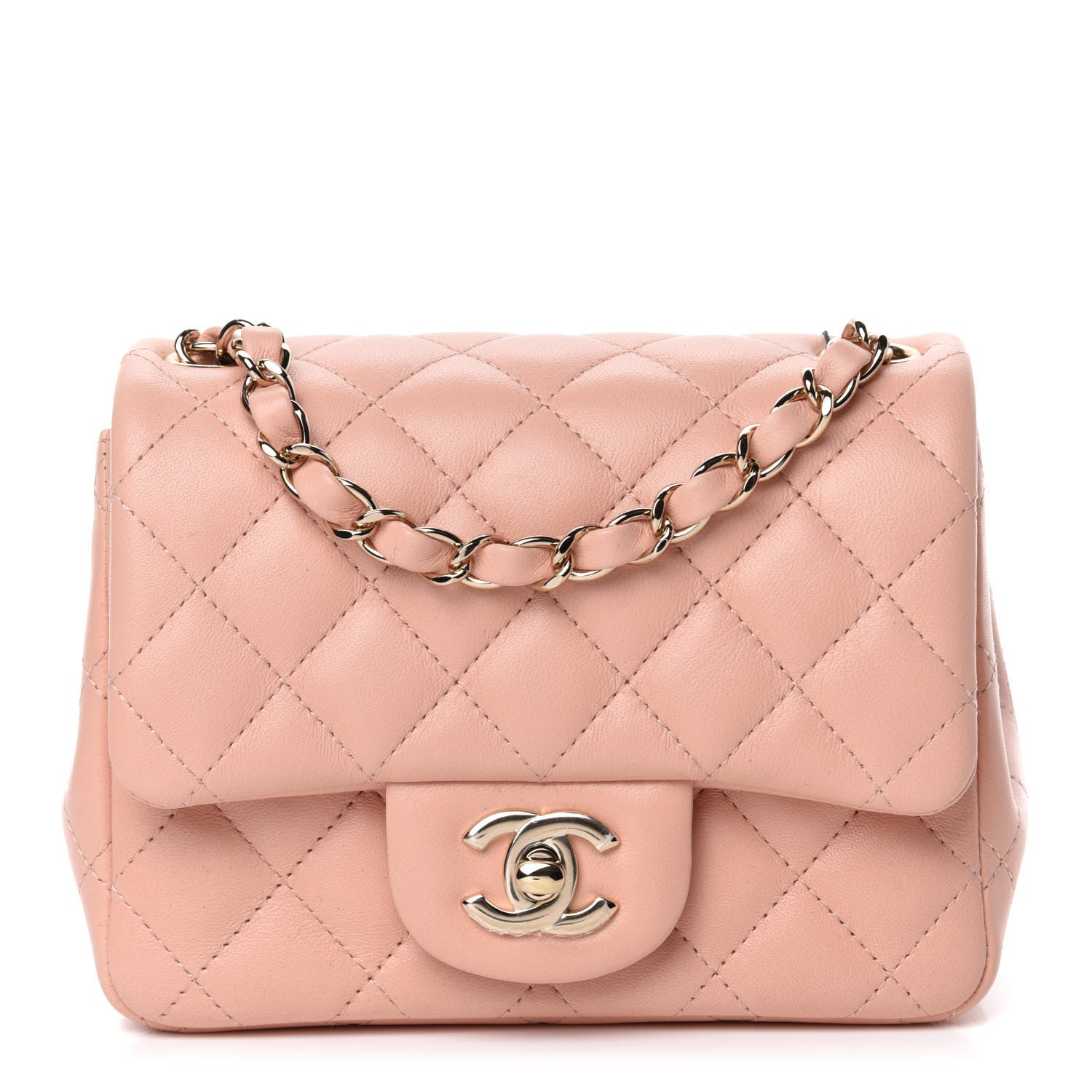 Chanel Lambskin Quilted Mini Square Flap Light Pink 1 of 9