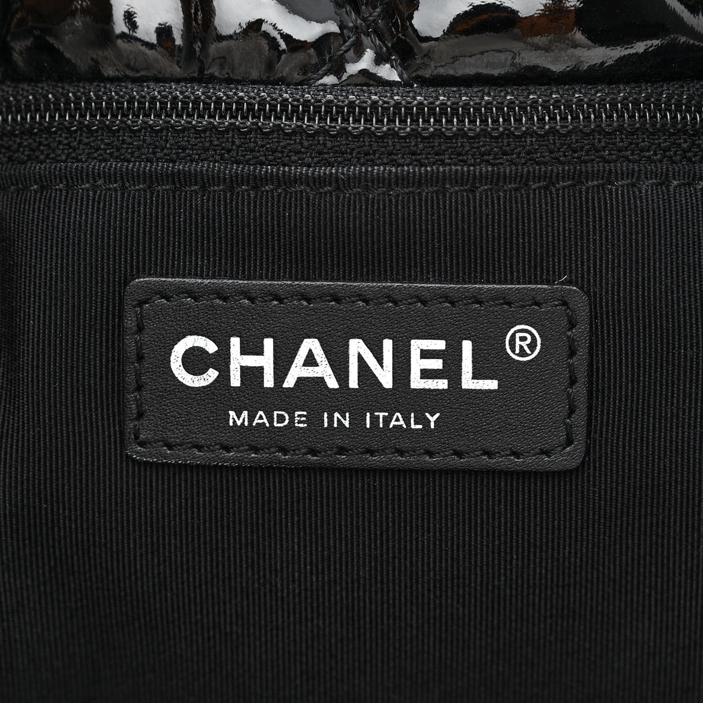 Patent Quilted Chic and Glitter Large Tote Black