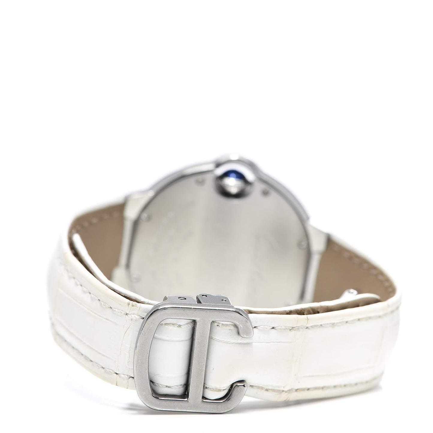 Stainless Steel Alligator 33mm Ballon Bleu De Cartier Automatic Watch White