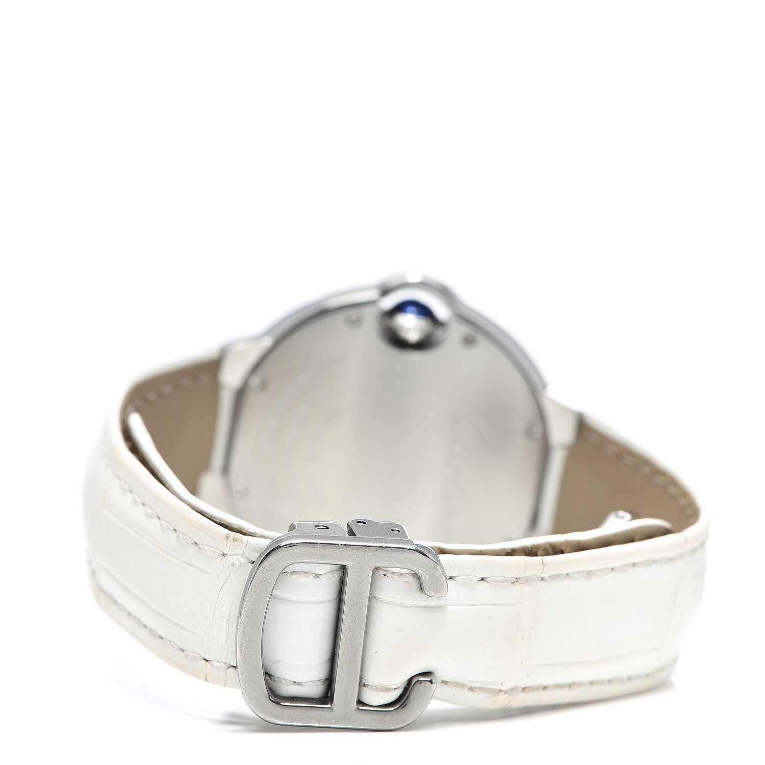 Cartier Stainless Steel Alligator 33mm Ballon Bleu De Cartier Automatic Watch White 4 of 9