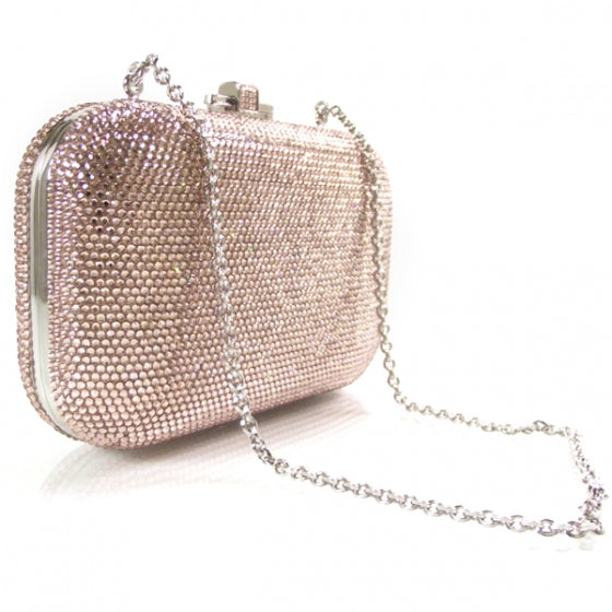 Swarovski Crystal Minaudiere Clutch Pink