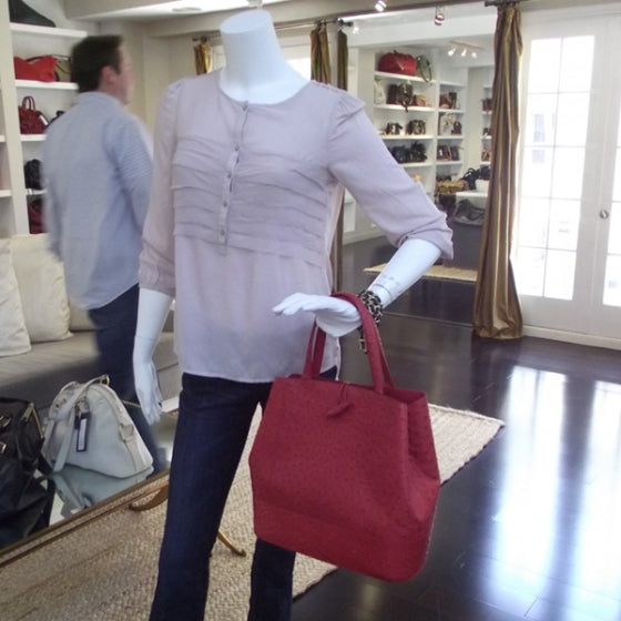 Ostrich Tote Red