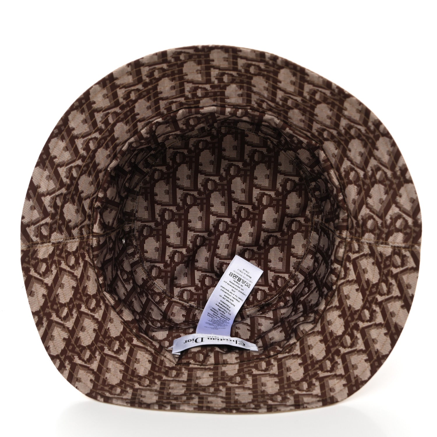 Christian Dior Oblique Reversible Teddy-D Brim Bucket Hat 57 Beige 10 of 15