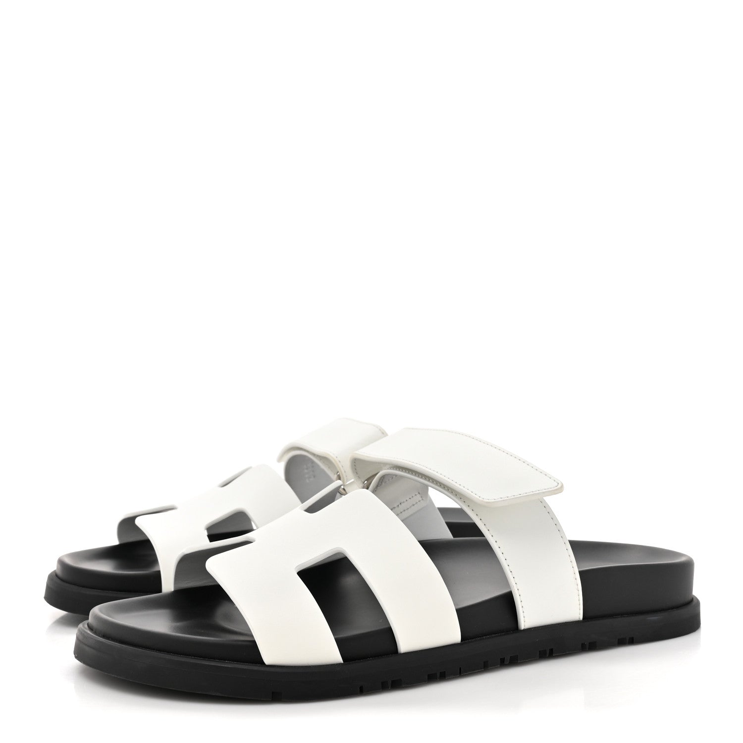Hermes Calfskin Womens Chypre Sandals 39 White 3 of 12