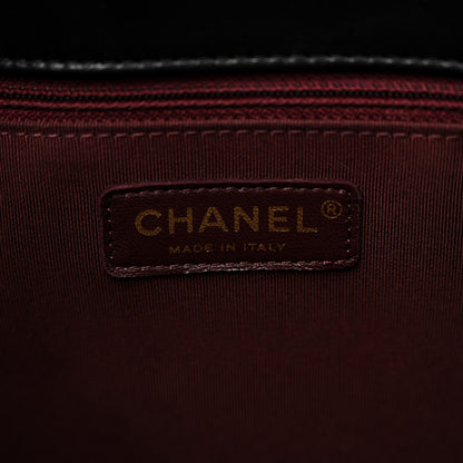 Chanel Lambskin Stitched Large Around The Corner Shopping Tote Black 6 of 10