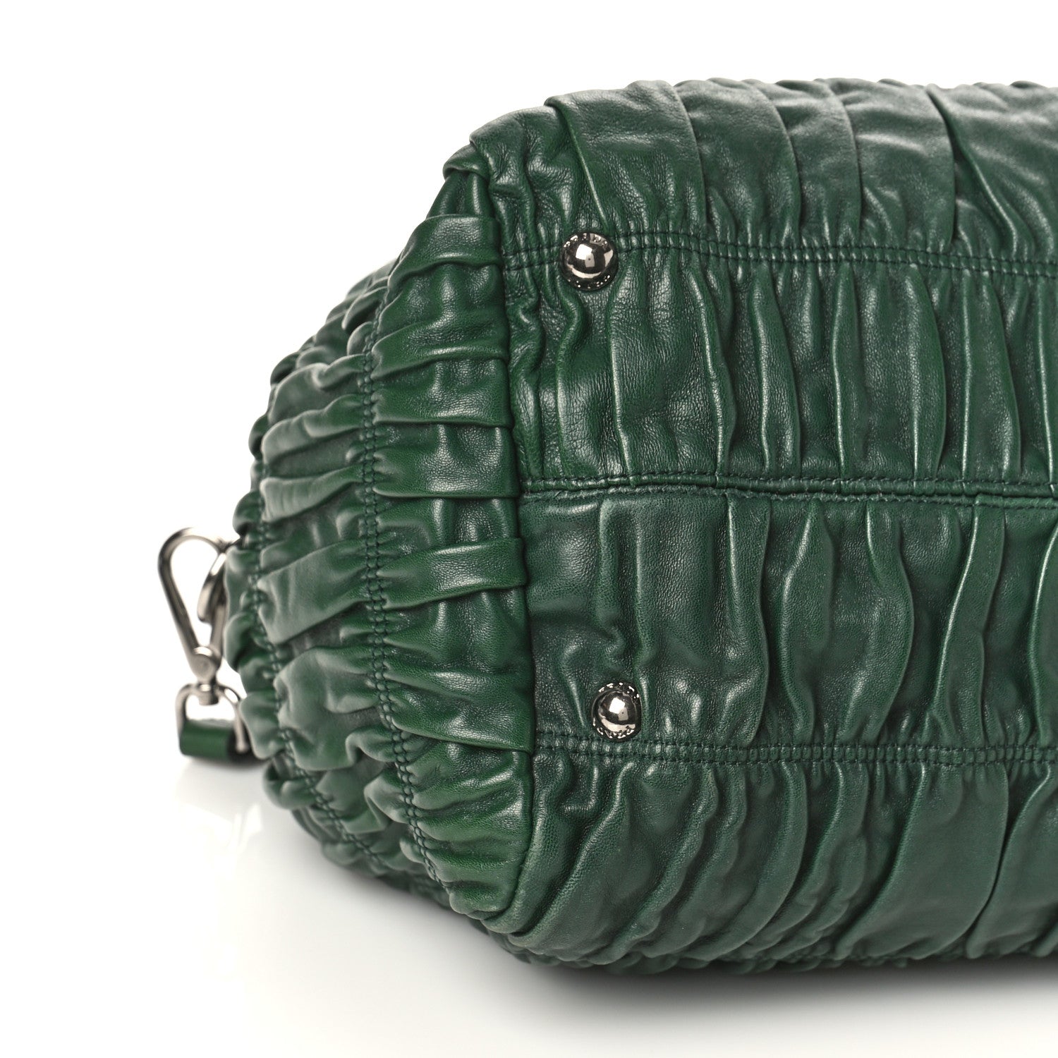 Prada Nappa Gaufre Double Zip Tote Green 7 of 12