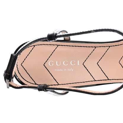 Gucci Calfskin Glitter Double G 55mm Slingback Pumps 37 Black Pink Glitter 7 of 10
