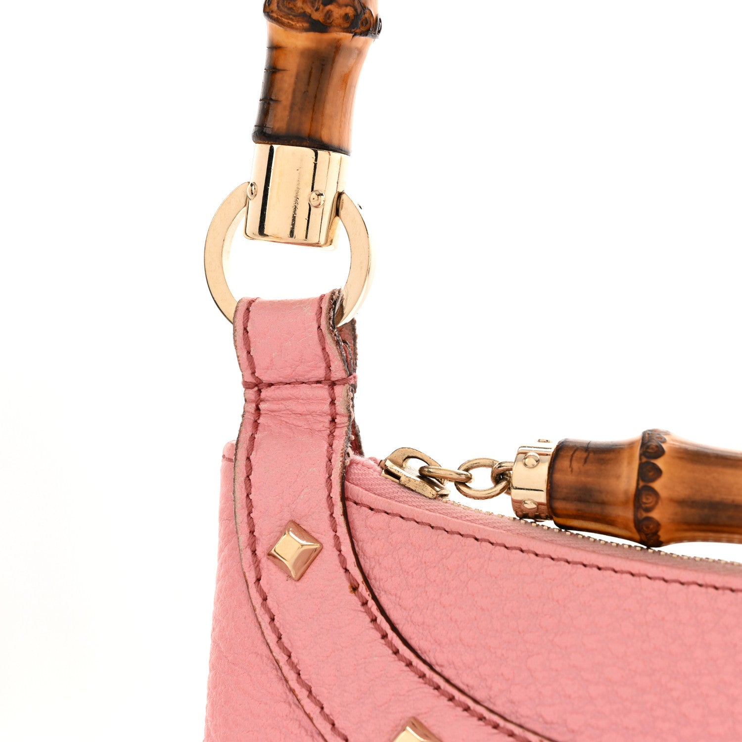 Gucci Calfskin Bamboo Anita Top Handle Bag Light Pink 11 of 14