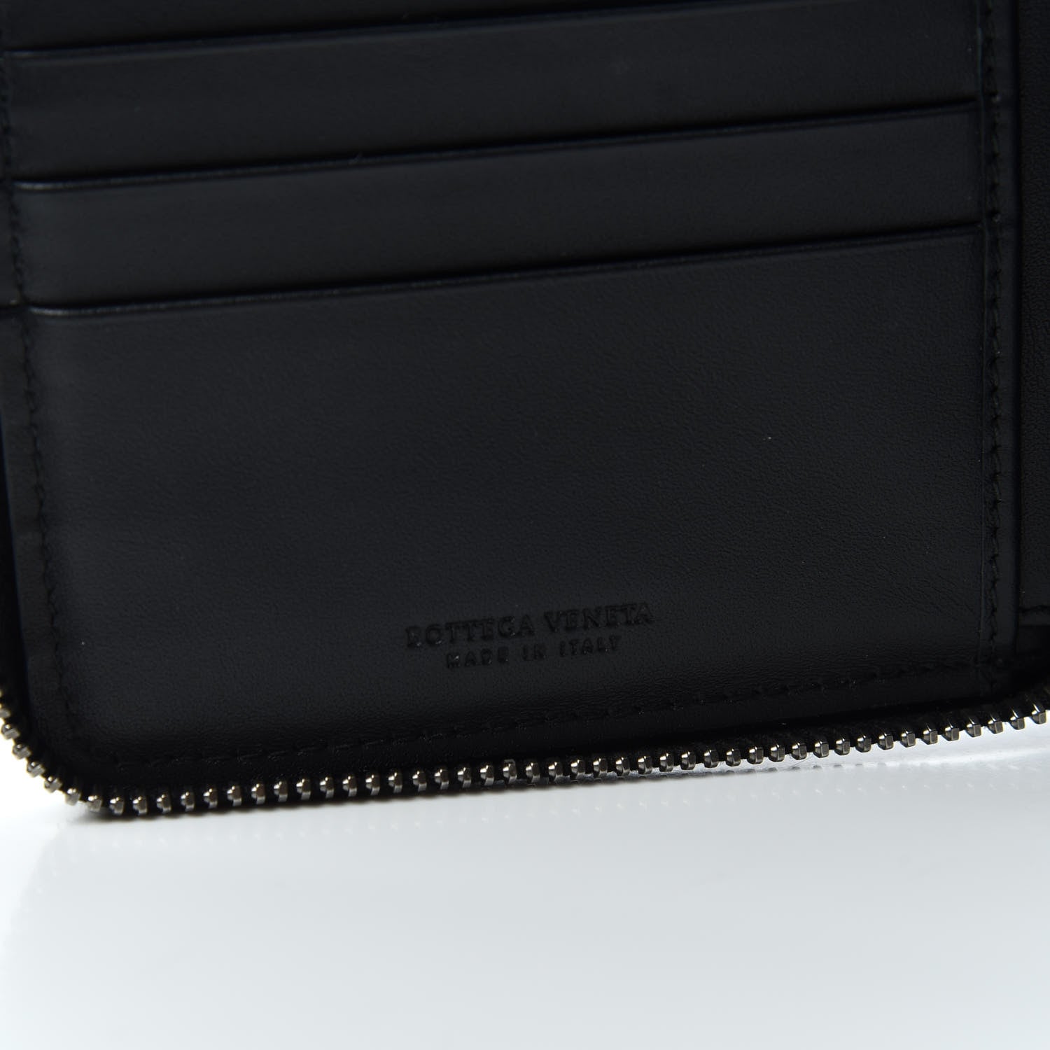 Bottega Veneta Nappa Intrecciato Zip Around Compact Wallet Black 6 of 7