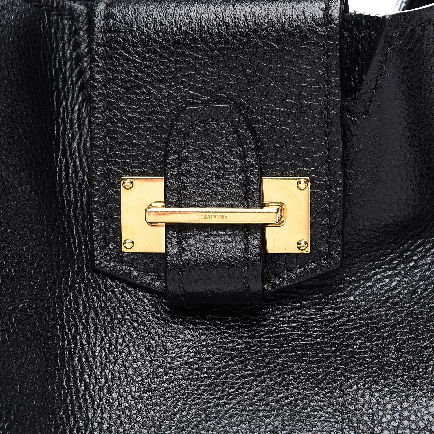 Tom Ford Grained Calfskin Sedgwick Medium Zipper Tote Black 11 of 11
