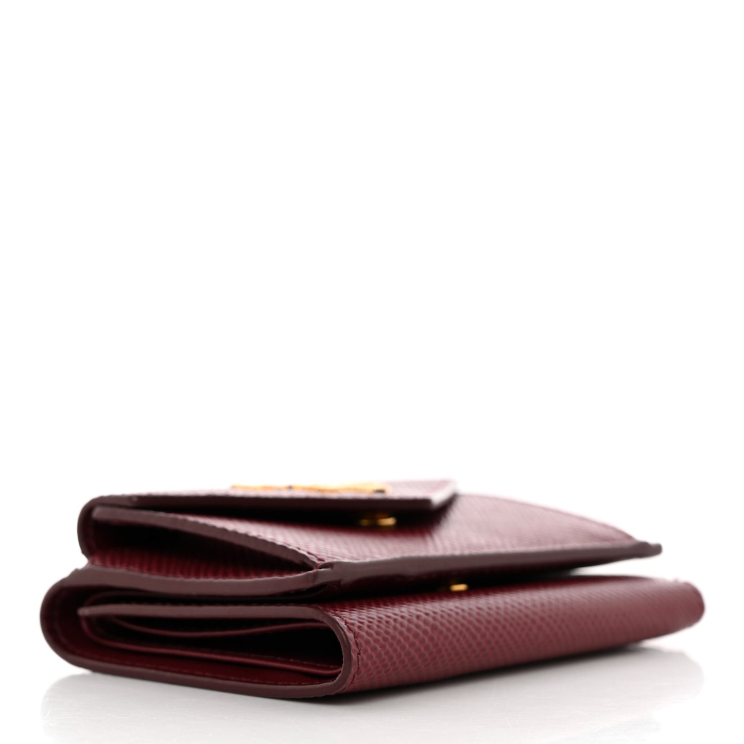 Saffiano Metal Small Tri-Fold Wallet Cerise