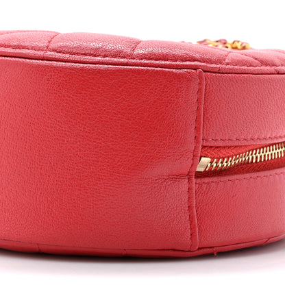 Chanel Goatskin Quilted Chanel 19 Round Clutch With Chain Red 9 of 10