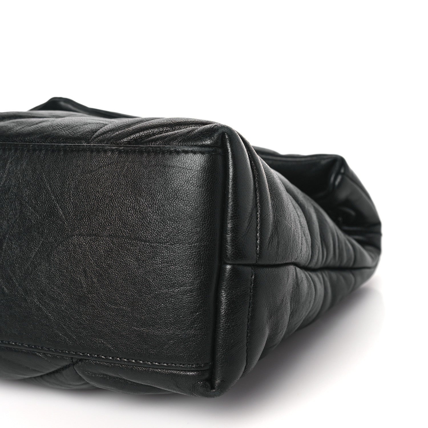 Saint Laurent Lambskin Quilted Monogram Monochrome Small Loulou Puffer Chain Satchel Black 8 of 8