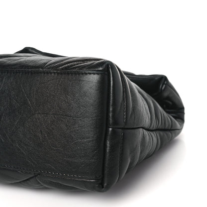 Saint Laurent Lambskin Quilted Monogram Monochrome Small Loulou Puffer Chain Satchel Black 8 of 8