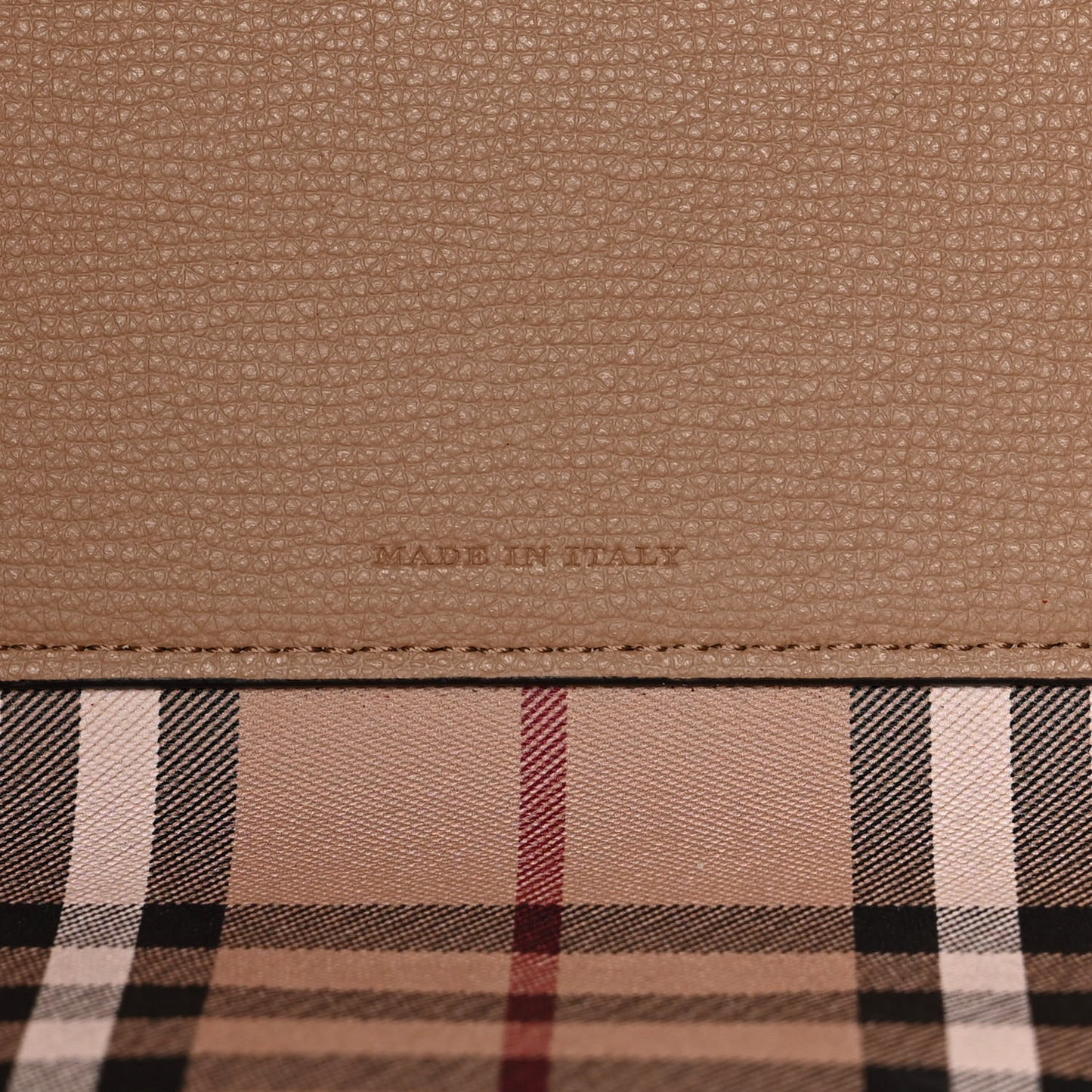 Grainy Calfskin Haymarket Check Medium Reversible Tote Camel